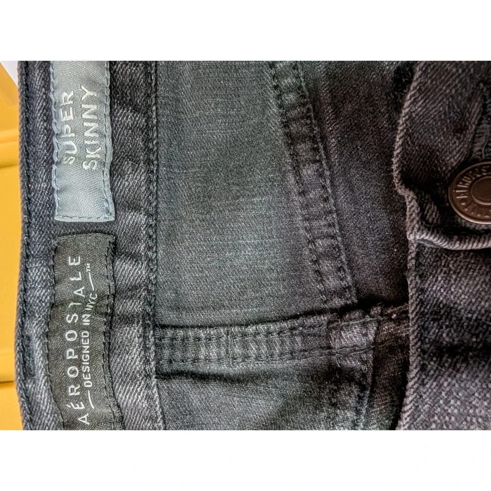 Aeropostale Jeans‎ Mens 34 X 32 Black Skinny Leg American Denim